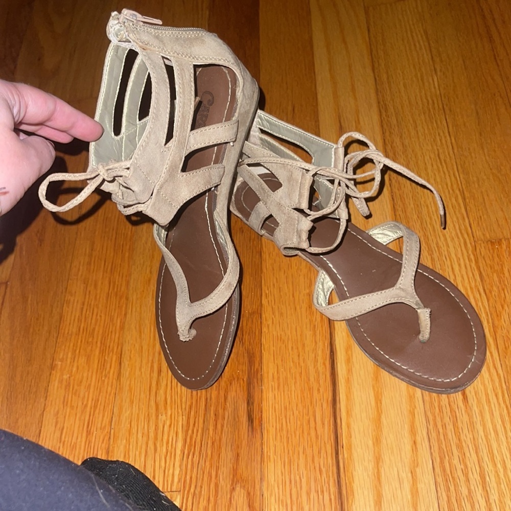 Adorable lace up sandals